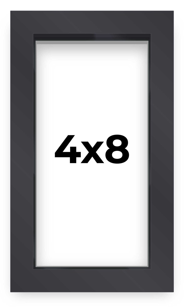 Panoramic Shadow Box 3/4" Depth Black Picture Frame - UV Acrylic, Backing, Hanging Hardware